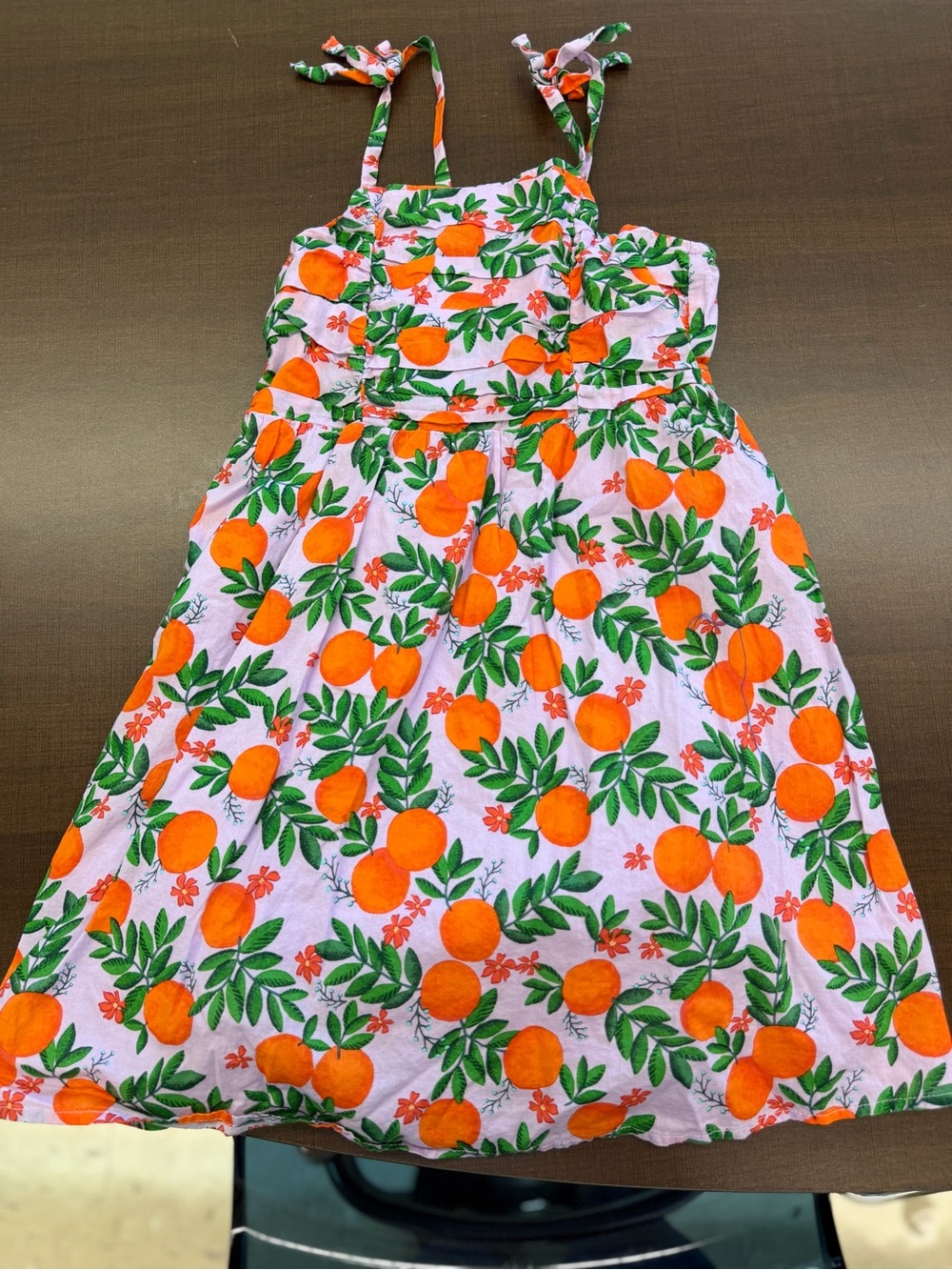 Crewcuts Orange & Green Fruit Print Sundress
